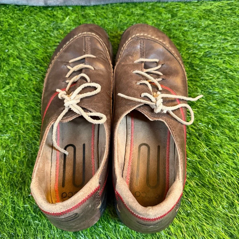 ECCO Biom Walking Shoes Womens Us 7-7.5 EU 38 Brown Leather Lace‎ Up